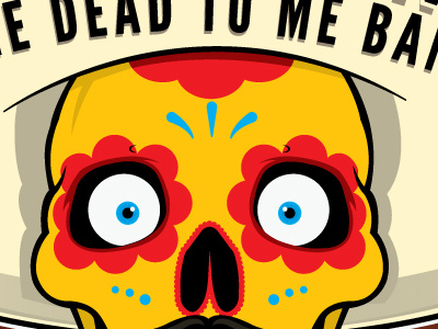 Fake gig poster...pt II bright hand drawn illustration sugar skull vector