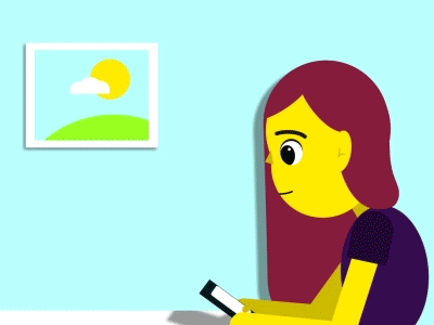 Distracted character animation distracted girl monday morning motion phone