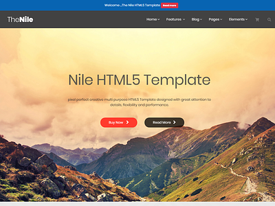 TheNile - Multipurpose HTML Template agency bootstrap bootstrap4 business corporate modern multipurpose onepage parallax particles background portfolio responsive video background