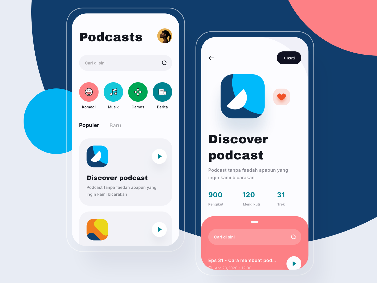 Podcasts App - Exploration by Dindra Desmipian on Dribbble
