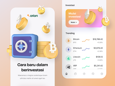 Cryptocurrency App - Exploration 3d app bitcoin concept crypto crypto exchange cryptocurrency design ethereum ewallet exploration icon investment mobile ui userinterface
