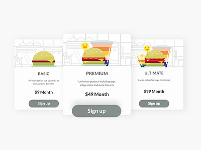 Burger burger daily food illustration pricingtable table ui