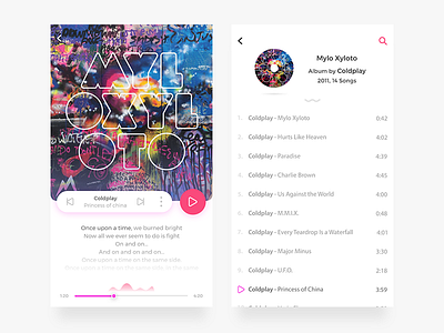 Music app design concept app design exploration mobile music musicplayer song ui