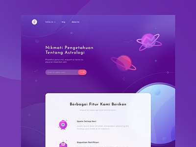 Exploration landing page 2 design desktop exploration homepage horoscope illustration landingpage userinterface web webdesign website