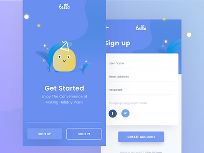 Signup exploration app illustration iphone mobile phone signin signup userinterface ux