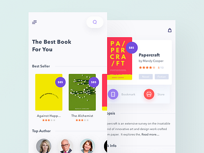 Book app exploration app book bookstore concept design detail exploration mobile phone store ui ux