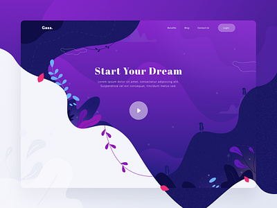 Landing Page Exploration 6 dream exploration gradient illustration landing page plant ui website