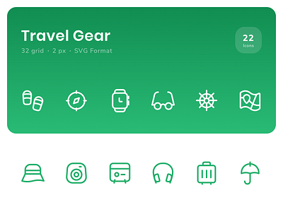 Icon - Travel Gear icon icon design icon set iconography icons pack ui ui elements