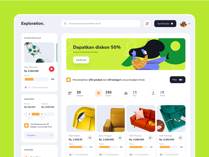 Ecommerce - Exploration by Dindra Desmipian on Dribbble
