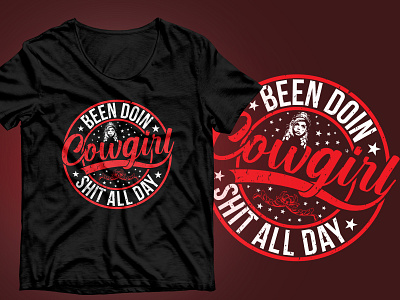 Cowgirl Typography T-Shirt Design