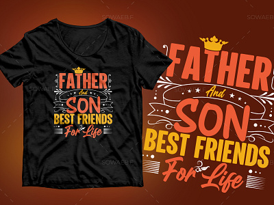 Father & Son T-Shirt Design Typography