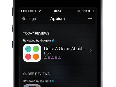 Appium app ios7 ui