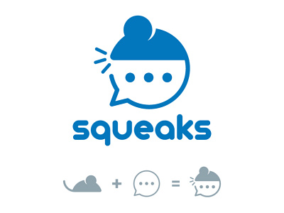 Squeaks abstract app logo branding chat chat logo chatting app logo message app mouse mouse logo speechbubble texting texting app vector