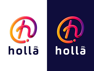 Holla branding circular logo colorful colorful logo h logo h monogram holla logo monogram technology technology logo telecom telecommunications typography vector