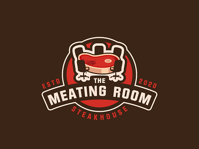 The Meating Room beef logo branding chairs food illustration logo meat logo meeting meeting room office steak steak logo steakhouse steakhouse logo