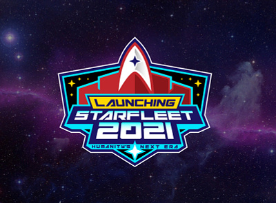 Launching Starfleet event logo launch logo logo space star logo star trek starfield starfleet stars vector