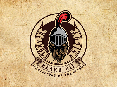 Bearded Knight badge logo beard beard oil beard oil logo branding illustration knight logo logo medieval medieval logo oil vector