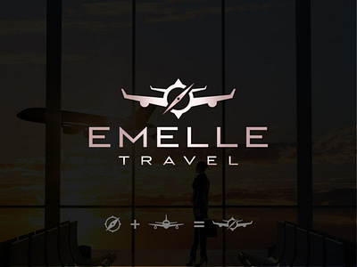 Emelle Travel airplane airplane logo aviation branding compass compass logo flying flying logo navigation travel travel logo vector