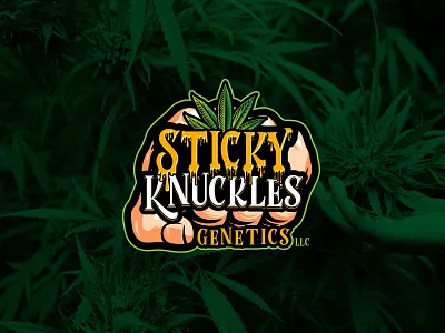 Sticky Knuckles Genetics branding cannabis cannabis branding cannabis design cannabis logo cbd cbd logo fist fist logo hemp hemp branding hemp logo logo marijuana punch punch logo vector