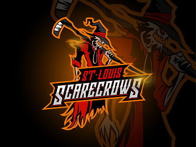 St Louis Scarecrows branding hockey hockey logo hockey stick illustration logo scarecrow scarecrow logo scary logo sports logo typography vector