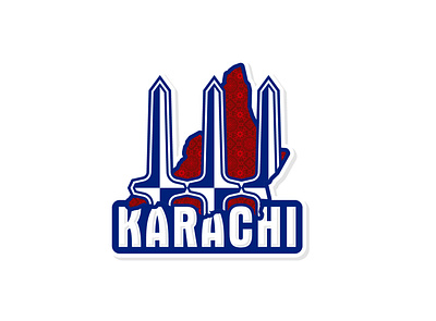 Karachi ajrak illustration karachi logo teen talwar vector