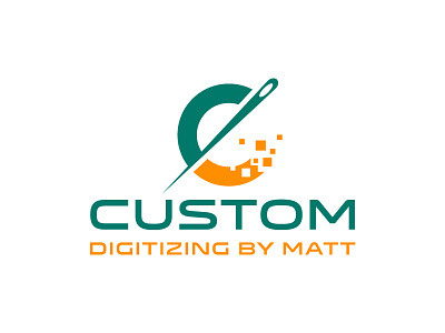 Custom Digitizing branding digital embroidery green logo orange typography vector