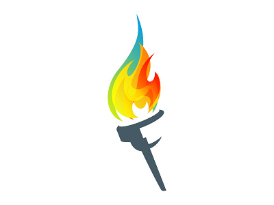 Colorful Flaming Torch colorful colorful fire fire flame logo flaming gradient illustration torch logo vector