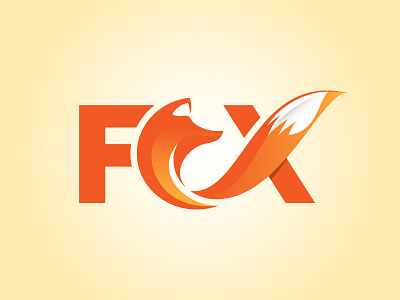 Fox Logo Concept fox fox head fox logo fox tail illustration logo orange logo typography vector