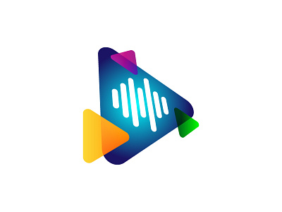 Entertainment Icon colorful colorful logo entertainment entertainment logo logo music music logo play button play logo sound soundwaves vector