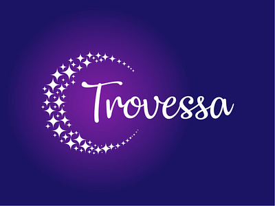 Trovessa blue and purple branding crescent crescent moon logo moon sparkles vector