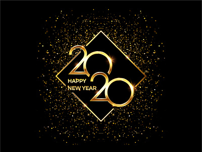 Gold New Year 2020 2020 2020 glitter 2020 gold 2020 new year glitter gold gold glitter happy new year new year shiny typography vector