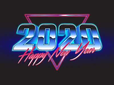 Retro Synthware 2020 New Year 2020 2020 80s 2020 new year 80s design 80s style neon new year new year design retro shiny synthwave typography vector