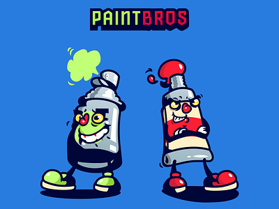 Paint Bros bros can graffiti illustration paint spray tube