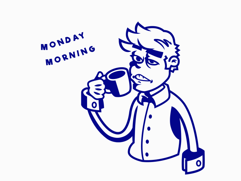 Monday Morning Animation cartoony coffee gif monday morning retro sleep sleepy