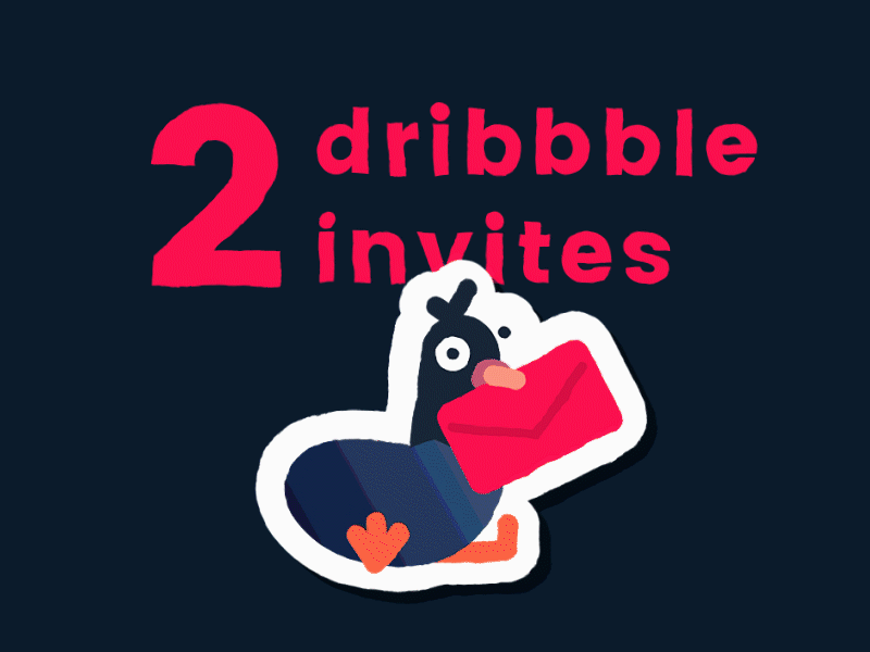 📧 Dribbble Invites Giveaway 📧 animation bird dribbble giveaway invitation invite invites mail pigeon