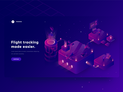 Flight Tracking Illustration airport blue boxes car contrast design flying gradient gradients holograms illustration isometric isometry lights modern plane planes travel vector