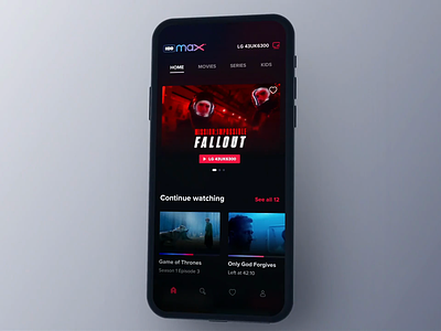 HBO Max Companion App Animation 3d airplay animated animation blur dark mode fluid hbo imdb interaction movies netflix remote series service streaming tv videos vod watching