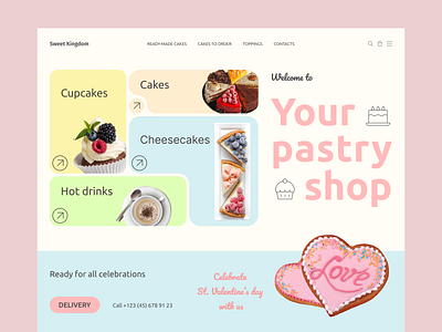 Pastry shop concept concept design pastry shop uxui web design