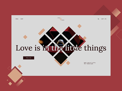 Jewelry store banner valentine's day concept banner branding concept design jewelry store ui ux uxui web design