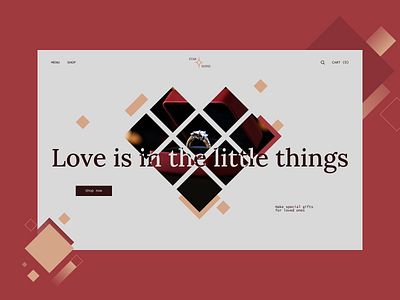 Jewelry store banner valentine's day concept