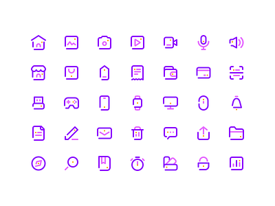 35 Simple Line Icons - Free Set - 💎.sketch color design dowload free freebie icons set ios line icon sketch ui