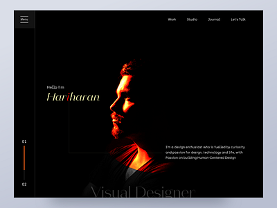 Portfolio black chennai colors editing landing page minimal portfolio portrait studio typography ui visualdesigner