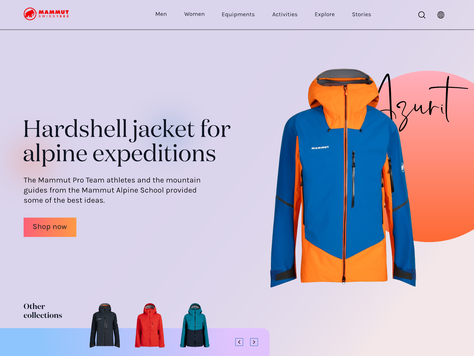 Mammut Page Exploration by Hariharan on Dribbble