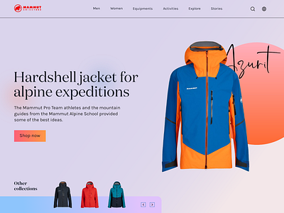 Mammut Page Exploration buy colors ecommerce fresh colors gradients jackets landing page mammut minimal navigations offers shop shopping typography ui