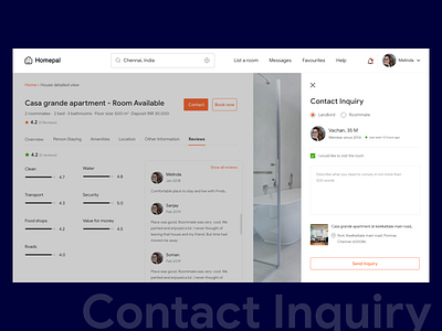 Contact Inquiry available chennai colors contact contact form landlord message minimal reviews room roommate send sidebar typography ui