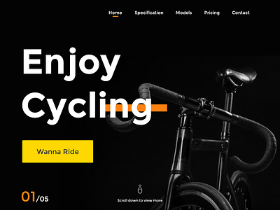 Cycling Landing Page black colors cycle landingpage love