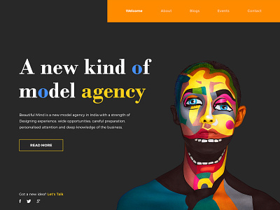 Minimal Model Agency branding colors design digital agency flat humanize icon minimal paint studio typography ui ui ux