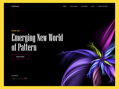 Patterns Landing Page - In progress clean colors condensed evolution floral landing page logo minimal trending typogaphy