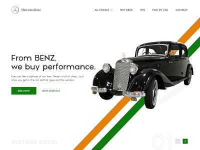 Mercedes Landing Page Design black white branding car chennai classic clean colors india landing page mercedes mercedes benz minimal mix purchase showroom trend 2019 typography ui vintage