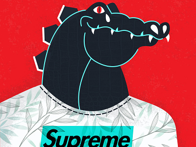 supreme crocs design flat illustration typography